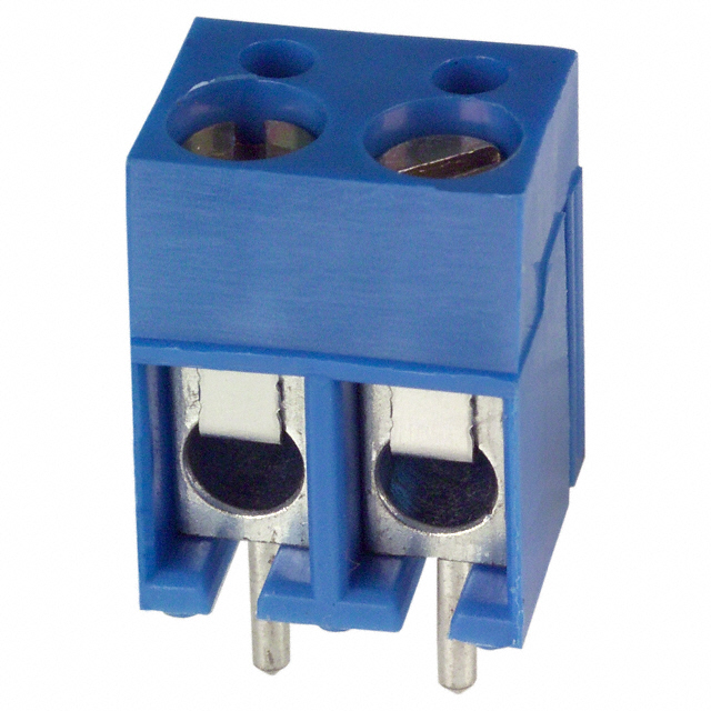 2 Position Wire to Board Terminal Block Horizontal with Board 0.200 (5.08mm) Through Hole